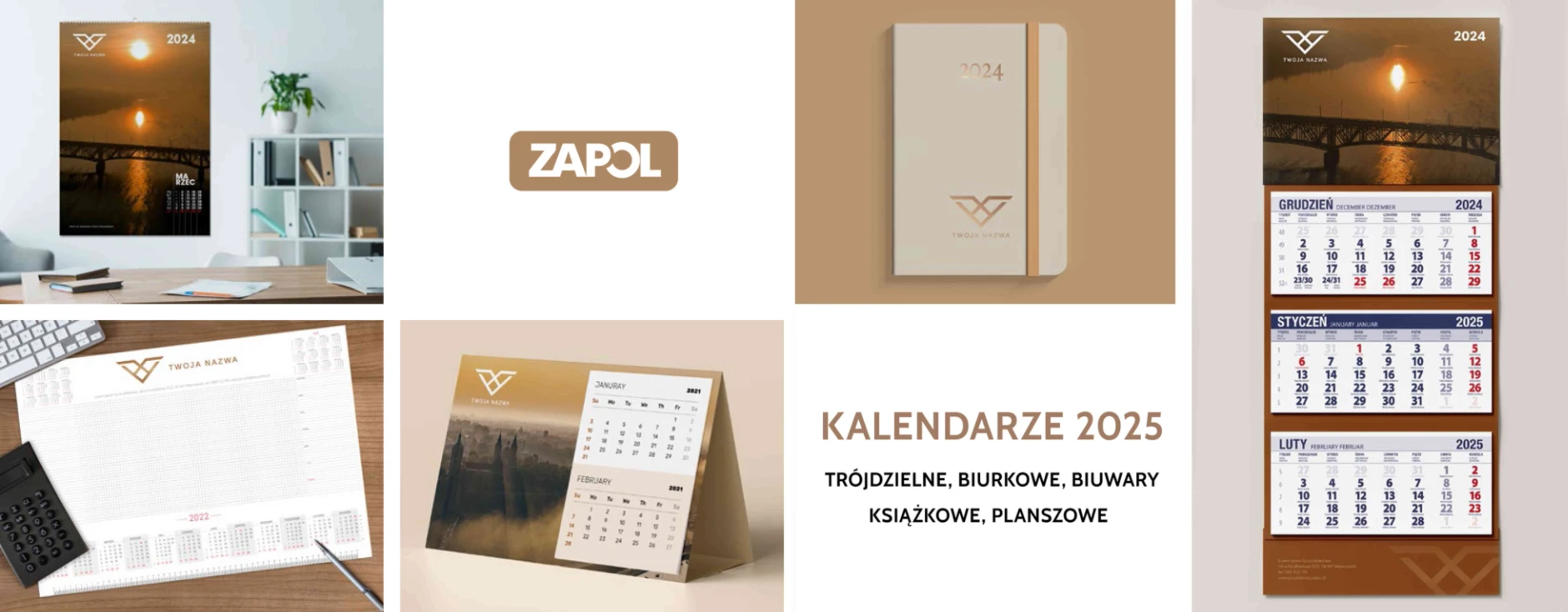 Kalendarze 2025 drukarnia Szczecin Zapol