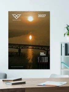 Kalendarz ścienny na rok 2027, wydrukowany w Szczecinie przez Zapol